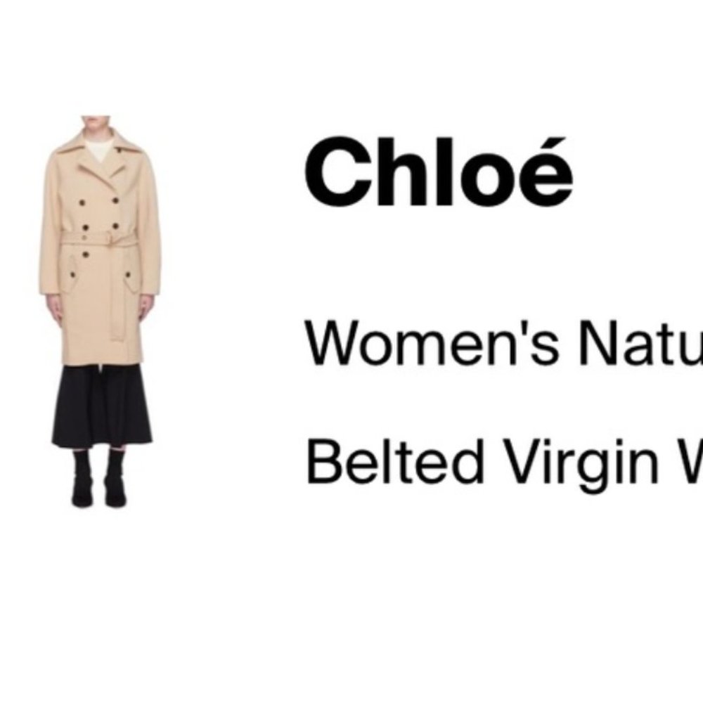 Chloe Double Breasted Belted Virgin Wool Trench Coat
